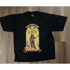 Santana Shirt Mens Extra Large Black Live Your Light‎ 2008 Concert Tour Band